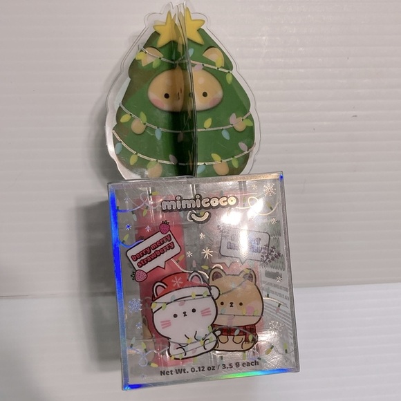 MIMICOCO Lip Balm Cucumber Melon Berry Strawberry Lavender Gift Set of 4 - Picture 6 of 11